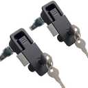 2Pcs Compression Latch Flush Sealed Lever Latch Trigger Lift and Turn Adjustable Grip Matching Keys Powder Coated Black