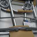 Medline Lightweight Two Button Folding Walker with 5" Wheels, Aluminum Frame Supports up to 300 lbs