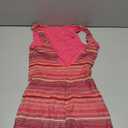 Verdusa Women's Striped Backless Tank Romper Sleeveless Boat Neck Knitted Casual Shorts Jumpsuit Pink Medium