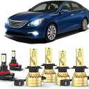 cayrsk Compatible for Hyundai Sonata 20112014 LED Light Bulbs,H7 High Beam H7 Low Beams H8 LED Fog Light Bulbs, 500% Brightness,6000K White H8,Plug and Play, Pack of 6