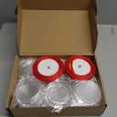 Tondiamo 50 Pcs Picture Frame Ornament Photo Christmas Round Ornament with Red Satin Ribbon Acrylic Hanging Photo Christmas Ornaments Small Frame Ornaments for Tree Decoration Wedding Picture