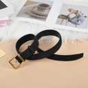 ALUSBELL Womens Suede Waist Belt with Gold Buckle Black 1.3inch (Black)