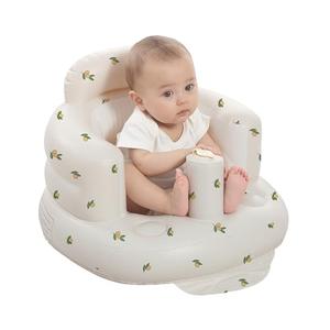 AGITVPS Upgrade Inflatable Baby Seat with Tray for Babies 3-36 Months, Built in Air Pump Bumbo Seat with Tray, Baby Chair Sit Me up Floor Seat for Baby, Learning to Sit&Feeding (Pillar-Olive)