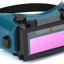 Auto Darkening Welding Goggles with Clear Inner Lenses Welding Helmet Solar Welder Eyes Glasses Flip Up Lens Eye Protection (Dark Green)