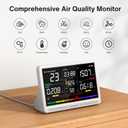 16 in 1 Air Quality Monitor Indoor 7" Large Display 9 AQI+7 Alerts, CO2 Monitor Air Quality Tester for CO2, TVOC, PM2.5 PM1.0 PM10, HCHO Temperature Humidity AQI & Time Air Quality Meter for Home