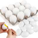 JOYIN 36 Pcs Easter White Wooden Egg, Fake Eggs Plain Decorating for DIY Paint Your Own Egg Decor, Easter Craft, Basket Stuffers, School Activities Supplies