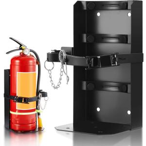 Zonon 1 Pcs Heavy Duty Fire Extinguisher Bracket Metal Fire Extinguisher Holder Wall Mount for Home Car Truck, Mini, Small, and Medium Sized, Black (Fits 20lb Extinguisher)