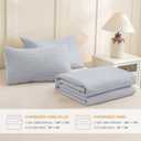 Sanracie Cotton Oversized King Bedspread(128"x120"), Cornflower Blue Soft Stonewashed Extra Large Wide Oversized Quilt Set Cross Stitch Lightweight Crinkle Coverlet Set 3Pcs for All Season