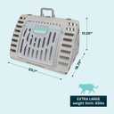 Sport Pet X-Large Hard-Sided Travel Cat Carrier - Cat Carrier with Patented Wide Side-Opening Door, Foldable Portable Pet Carrier with Removable Bed for Cats & Small Pets up to 35lbs - Gray