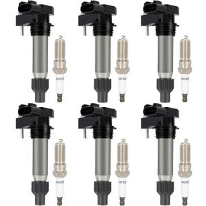 ECCPP UF569 6 ignition coils & 12622561 6 Iridium Spark Plugs for Chevrolet,for Cadillac,for Buick,for GMC,for Saturn,for Suzuki,for Pontiac 3.6L 3.0L V6 2007-2016 2017 2018 2019 2020 2021 2022 2023