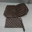 BAGCRAZY Makeup Bag, Cosmetic Bag, Portable Leather Large Checkered Makeup Bag, 2 Pack Large Capacity Travel Cosmetic Bag for Women, Lightweight Design and Waterproof Toiletries Bag Christmas Gifts