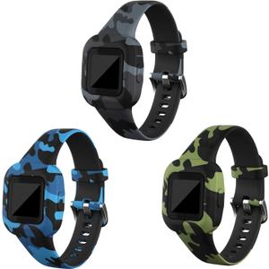 RuenTech Compatible with Garmin Vivofit jr 3 Bands, Replacement Silicone Wristband Camouflage Watch Straps for Vivofit jr. 3 Fitness Tracker