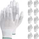 VIPER 10 Pairs Anti Static Gloves, Coated Fingertip Grey Carbon Fibers,13G ESD Safety Work Gloves XL