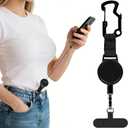 Anti-theft Phone Tether - Universal Phone Lanyard Retractable Steel Line Cellphone Strap,Phone Leash with Locking Carabiner and Metal 360 Tether Tab for Outdoor Hiking Climbing Fishing