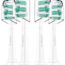 Toothbrush Replacement Heads for Philips Sonicare C1 C2 ProtectiveClean 4100 5100 Electric Toothbrush Head 1 2 Series Plaque Control Snap-on, 4 Pack