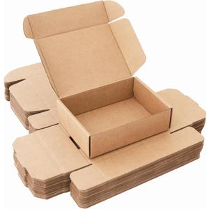 7x5x2 Inch Small Shipping Boxes 25-Pack, Brown Corrugated Cardboard Mailer Boxes for Mailing & Packaging, Gifts, DIY Crafts, Ecommerce, Small Business