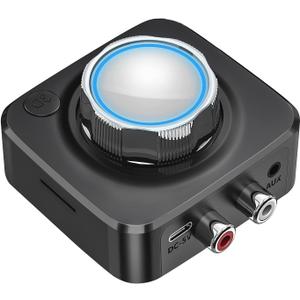 Bluetooth 5.0 Receiver Bluetooth Audio Receiver Adapter for Music Streaming Sound System, RCA AUX 3.5mm Wireless Audio Adapter for Smartphones TV PC Car Speaker TF Card