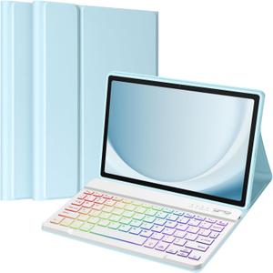 TaIYanG Backlit Keyboard Case for Samsung Galaxy Tab A9 Plus 11 Inch 2023 Model (SM-X210/X216/X218), Slim Lightweight Stand Cover with Magnetically Detachable Wireless Bluetooth Keyboard,Blue