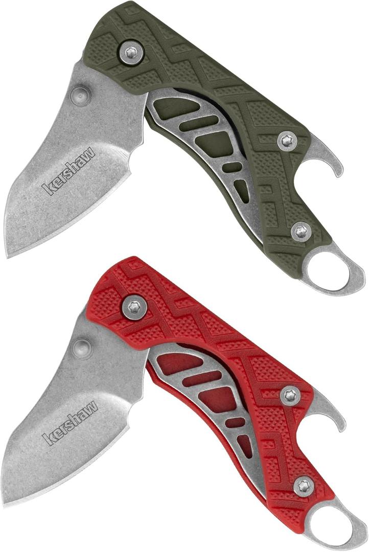 Kershaw Cinder Pocket Knife, Small Lightweight Keychain Knife (2 Pack)