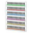 FEMELI 20 * 24 Inch Nail Polish Wall Racks 1 Pack, Hold Up to 120 Bottles,Clear Acrylic Nail Polish Shelf Organizer Wall Mounted 6 Rows (1)