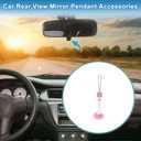 1 Pcs Metal,Rhinestone Magic Cube Diamond Car Rear View Mirror Pendant Accessories Car Hanging Ornament Pink