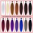 Wine Red Pre Stretched Braiding Hair Non Toxic 26 inch Long Hypoallergenic Braiding Hair Pre Stretched Knotless Box Braids Crochet Low Temperature Synthetic Hair Extensions 3 Packs