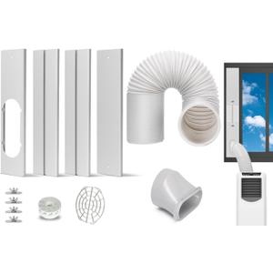 Portable AC Window Kit with Exhaust Hose, Air Conditioners Kits Parts Adjustable Window Seals for Sliding Window, Vertical Sliding AC Vent Kit with 5.9 Round Coupler