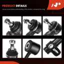 A-Premium 9Pcs Front Suspension Kit, Sway Bar Link, Upper Ball Joint, Inner & Left Outer & Right Upper/Lower Outer Tie Rod End & Sleeve, Compatible with Jeep WJ Series - Grand Cherokee 1999-2004