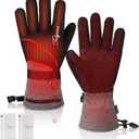 Telguua Heated Gloves for Women Men, Electric Rechargeable Heated Work Glove Ski Mitten Waterproof Touchscreen Heated Gloves, Grey, XS 