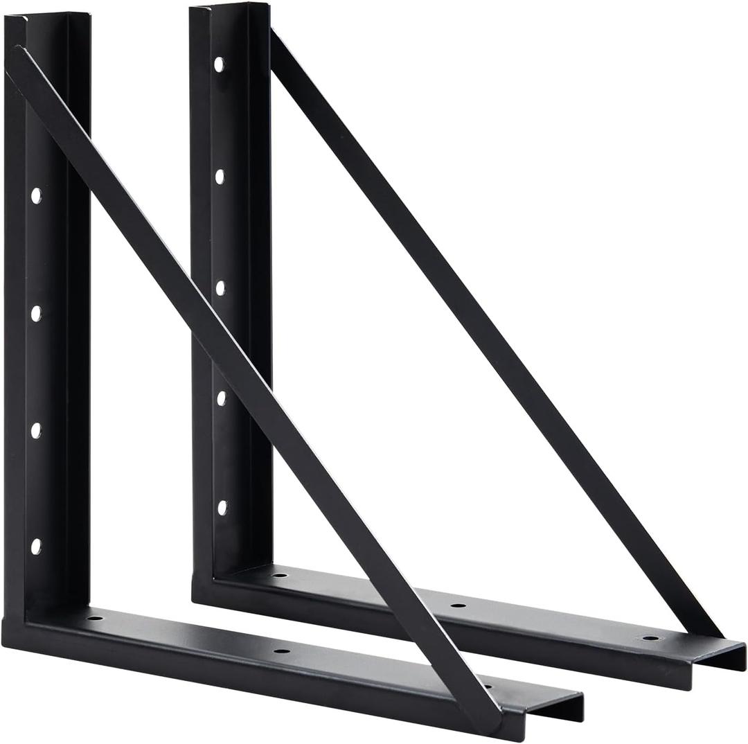 Underbody Steel Mounting Brackets,24 x 24 Inch Truck Tool Box Mounting Kit, with Screws Spacers and Sleeves - 2 PCS