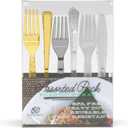 2 x Plastic Forks - Heavy Duty Gold, Silver, and Clear Plastic Forks. Assorted Sturdy Dessert, Appetizer and Cocktail Dining Forks. Premium Large Bulk Count Party Utensils