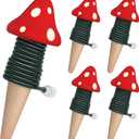 BYDOLL Plant Self-Watering Stakes Automatic Dripper Watering Spikes for Indoor Outdoor Bonsai,Houseplant Insert Devices for Vacation Garden use,Drip Irrigation System for Plant10 Pack (4.8''x1.7'', 5 Pack Mushroom)