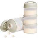 Termichy Stackable Formula Dispenser Portable Milk Powder Container, 2 Pack, Warm Grey