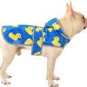 Dog Raincoat for Medium Dogs Waterproof Hooded Rain Jacket with Reflective Strips Leash Hole & Poncho Adjustable Fit (ShinyDuck,M)