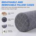Cozyhealth Cervical Roll Pillow, Medium Soft Memory Foam Neck Round Pillow Cylinder Bolster Pillow for Sleeping, Round Neck Support for Bed, Legs, Back and Yoga (Grey, Medium - 3.9" H)