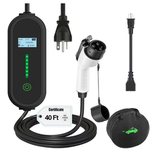 ENERGYGENIE 40Ft Cord EV Charger, 16Amp 110V/240V Portable Level 1 Level 2 Electric Vehicle Charging Station with NEMA 620 Plug & NEMA 515 Adapter for J1772 Electric Cars