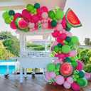Summer fruit Watermelon Party Decorations Balloon Arch Garland Kit Red Green Pink with Watermelon mylar balloons for one in a melon theme Birthday Party Decorations, 2 inches x 10 inches x 5 inches