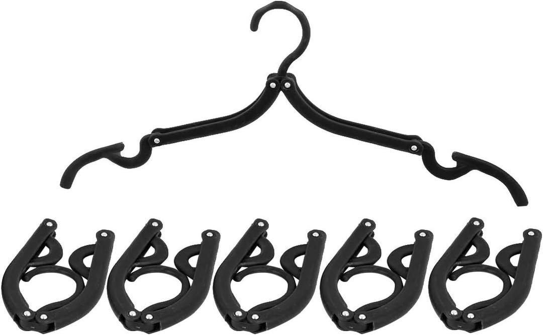 Household Travel Camping Portable Non- Folding Clothes Hangers Black 6 Pcs (id: cb4 6b5 4bc cab c7b