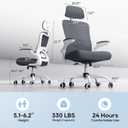 Ergonomic Office Chair for Long Hours, Adjustable Padded Lumbar Support for Lower Back Relief, 330 lb Capacity, Comfortable Computer Desk Chair for Home Office, Work & Study