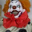 JOYIN 67" Halloween Animatronic Clown with Pop-Up Box, Halloween Decor Outdoor Motion Activated Jump Scare Prop, Glowing LED Eyes Creepy Sound, Scary Haunted House Props for Garden Yard Lawn Party