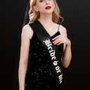 JeVenis Gothic Rose Flower Headband for Bride or Die Bachelorette Party Decoration Supplies (Black)