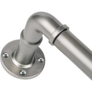 Industrial Curtain Rod 72 to 144 Inch, HOTOZON 1 Inch Heavy Duty Curtain Rods for Windows, Blackout Wrap Around Splicing Drapery Rod for Windows, Antique Silver
