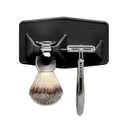 TOOLETRIES The Maverick Silicone Razor & Brush Holder Holder - The Best Safety Razor Stand. This Will Prolong The Life of Your Shaving Brush - Charcoal