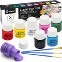 Artecho Fabric Paint Set - 8 Colors (20ml / 0.7 oz Each) Permanent Clothing Paint for DIY T-Shirts, Tote Bags & Canvas, Washable & Flexible Textile Paint (5.6 Fl Oz (Pack of 1))