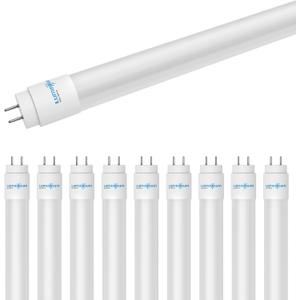 T8 LED Bulbs 4 Foot 18W, Film Coating Glass Tube, 6000K 10 Pack