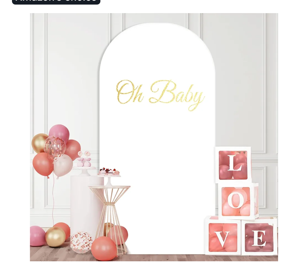 Wokceer 7.2FT Wedding Arch Backdrop Cover Spandex Fitted Ivory Arch Covers Round Top Chiara Arches Backdrop Cover for Birthday Party Ceremony Banquet Decoration