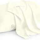 Pack of 2 Toddler Travel Pillow Cases 100% Soft Egyptian Cotton, 500 Thread Count with Zipper Closure for Small Travel Pillowcase 12x16 inch, Ivory Solid