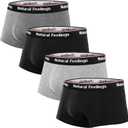 Natural Feelings Mens Underwear Boxer Briefs Pouch Trunks Underwear for Men 1.5" No Fly Boxer Trunks 4-Pack