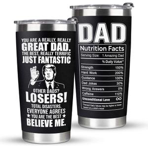 Father's Day Gifts for Dad, Men - Gifts for Dad from Daughter, Son - Dads Birthday Gift Ideas, Birthday gifts for Dads, Fathers - Best Dad Ever Gift, Best dad Tumbler, 20 OZ dad Cup