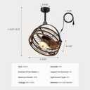 Outdoor Ceiling Fan with Lights, 23 Waterproof Gazebo Fan with Remote Control Smart App, Plug in Caged Ceiling Fan for Patios, Pergola Porch
